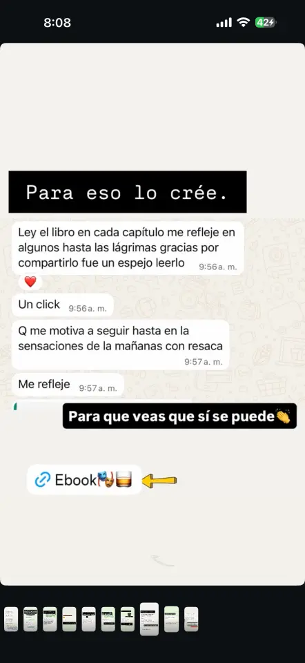 Mensaje de un participante sobre los resultados obtenidos
